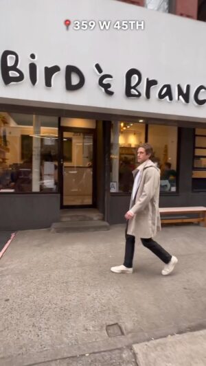 Aaron Tveit Instagram - @dkny is celebrating Hidden Gems in NYC with their #IFEELDKNY campaign.
They asked me about my best hidden gem, and I took them to my favorite coffee shop, @birdandbranchnyc.
This has been my go-to coffee shop before work since 2019. And they really keep Broadway caffeinated.
But besides the great coffee and awesome food - Bird & Branch has an incredible mission. They strive to use sustainable coffee sources, and also give back tremendously to their community through their commitment to their hiring process and job training programs. Please check them out! They are really the best! #DKNYPartner