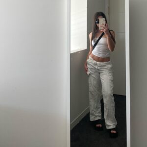 Abby Bergman Instagram - a friday fit   a dirty mirror 💋