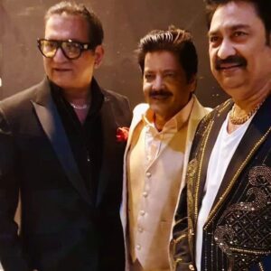 Abhijeet Bhattacharya Instagram - We 3 … #RewindReloded #UK TOUR Udit Narayan Singer Kumar Sanu #birmingham #london #leeds #abhijeetunplugged
