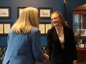 Abigail Spanberger Instagram - Congratulations to Fredericksburg Academy’s Kaylee Meier, McKenna Withers, Riya Menachery, & Riyan Golden — this year’s winners of the Congressional App Challenge! I was so impressed by all of the submissions my office received this year. Thank you to everyone who participated!