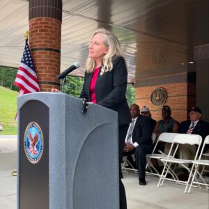 Abigail Spanberger Instagram - Today, I was honored to share a few words to recognize the brave Virginians who gave their lives to protect our freedoms. Thank you to the Potomac Region Veterans Council for having me at this morning’s Memorial Day Ceremony at the National Memorial Cemetery at Quantico.