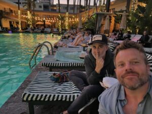 Adam Bartley Instagram - Night swim at the Roosevelt watching an all time classic with my oldest friend around. 15 years in Hollyweird now.. Maybe i do love this town.