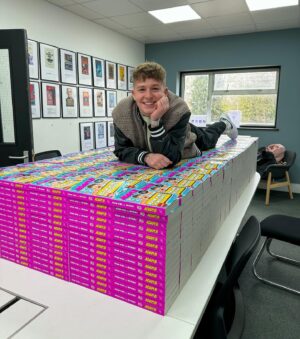 Adam Beales Instagram - Yesterday was a dream come true as I got to witness the printing of my upcoming paperback book! 📚💫 And then I had to sign 2000 copies, which was basically an arm workout! 💪 But it's all worth it because I'm hitting the road soon on my paperback book tour all around the UK and Ireland! Get ready for some book shenanigans and bad jokes - I promise to keep you entertained! 🤣📚 @adamwinstheinternet 🔥