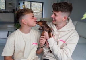 Adam Beales Instagram - Introducing our little baby boy 🐶 Everyone say hello to Rocco ♥️