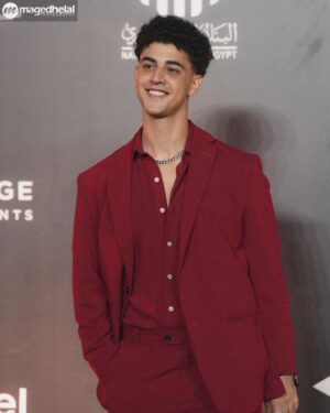 Adam El Sharkawy Instagram - Cairo Drama Festival 🎥 
Styled by: @donyaelhamzawy 
Dressed In: @margo.hanna.designs 
#Cairodramafestival #redcarpet