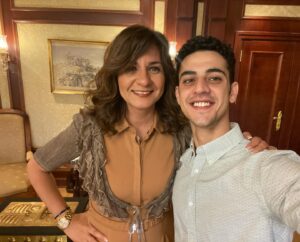 Adam El Sharkawy Instagram - It was an honor to meet her excellency The Minister of Immigration and Egyptian expatriates, Nabila Makram. Thank you for choosing me to be a part of this project. I’m beyond excited to move forward with Etkalem Arabi! Stay tuned for more! #egypt @moemigegy @etkallem.arabi 
#etkallemarabi 
#اتكلم_عربي