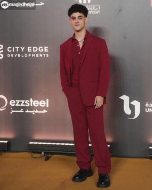 Adam El Sharkawy Instagram - Cairo Drama Festival 🎥 
Styled by: @donyaelhamzawy 
Dressed In: @margo.hanna.designs 
#Cairodramafestival #redcarpet