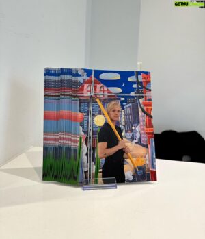 Adam Lucas Himebauch Instagram - “This is downtown, looking out my window. There’s a type of circus energy here. Always something to look at. I even added the outline of an elephant into the painting.” 

See this large painting and more at Adam’s Never Ever Land exhibition @ 956 Madison Avenue. On view until March 16th. Adam is “in residence” until the 9th! -Sydney🚀