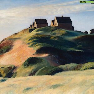 Adam Lucas Himebauch Instagram - The Long Drive To Hopper Hills. Named this way because back in 2020 I saw a painting by Edward Hopper and decided to copy it. Or at least the houses and the hills. You can see that first experiment on slide 6. I then made a larger study which was turned into a finished painting used in my Back To Future project (slide 7). Finally a few weeks ago I came back to said painting and added additional layers to the foreground. Voilà! An autumn scene full of motion. 

I actually made a much larger version of this too. It’s probably 10 feet long (slide 8910).