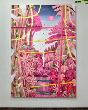 Adam Lucas Himebauch Instagram - …
“Never Been to Jamaica” 
96 x 84 inches 2023

A large pink jungle painting, part of Adam’s exhibition currently on view. Catch it in NYC before it closes on March 16th. -Sydney