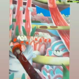 Adam Lucas Himebauch Instagram - A painting painted in early November. This one is heavy on the whimsy and definitely plays with the trope of my inner child being addicted to cartoons and video games.

Appropriately titled “Dove Tales Woohoo,” the painting was shown in South Korea last week as part of an exhibition by @shin_gallery. A few additional paintings of mine were shown as well. Very grateful. 🙏

But it’s so funny where paintings can take you! Not focusing on the previous or the next, rather placing emphasis on whichever canvas is being worked on at the moment. To quote 1994’s Oscar award winning film, you never know what you’re gonna get. 🕊️