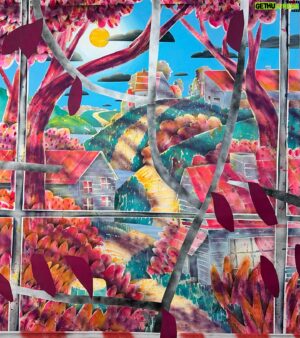 Adam Lucas Himebauch Instagram - :
“There’s No Place Like Home”
96 x 84 inches 2023

A large windowscape from the inside looking out. Part of Adam’s Never Ever Land exhibition currently on view at @ceysson_benetiere NYC. Visit the paintings (along with the artist) IRL until March 16th. Digital visitors welcome at www.himebauch.live -Sydney 🚀