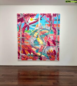 Adam Lucas Himebauch Instagram - :
“There’s No Place Like Home”
96 x 84 inches 2023

A large windowscape from the inside looking out. Part of Adam’s Never Ever Land exhibition currently on view at @ceysson_benetiere NYC. Visit the paintings (along with the artist) IRL until March 16th. Digital visitors welcome at www.himebauch.live -Sydney 🚀