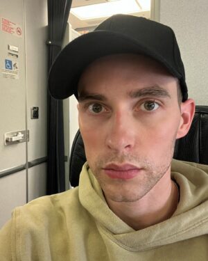 Adam Rippon Instagram - FUN FACT: Some people only fly first class; not me. I actually demand to fly in the very back, in the very last row, and it MUST be at least an arm’s length from the bathroom. Getting to make direct eye contact with everyone right before they use the toilet is a huge honor and responsibility that I do not take lightly.