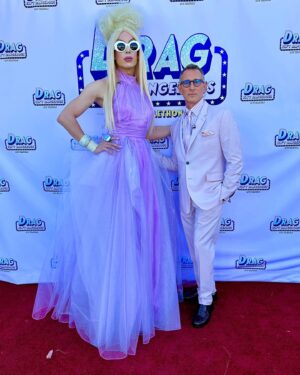 Adam Shankman Instagram - Here’s a few #BTS photos from our @dragisntdangerous telethon and thanks to all of you who were so generous, we have already raised almost 550k fighting all of the insidious and hateful anti drag, trans and LGBTQ  legislation being hurled at Let’s knock it up to 600 by donating to our Gofundme page, or drangisntdangerous.com and watch the whole incredible telethon for another 24 hours on moment.co/dangerous! It was a helluva show and a helluva day. ❤️