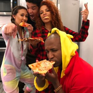 Adande 'Swoozie' Thorne Instagram - pajama pizza party