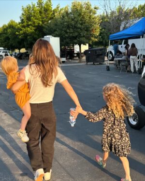 Addison Timlin Instagram - For the most part, I think I’m a good mom. I witness them, they’re clean and fed and happy-and when they’re not- I try to imagine myself as a polymorphous energy of stillness and compassion- I love them to the ends of the earth. Yet, sometimes mothering feels like my 5 year old and I taking turns shouting “I’m feeling overwhelmed!” -her new favorite phrase and my most regular feeling. I hate how scared they get when my voice gets loud. I hate it when my voice gets loud. I hate remembering the feeling and I hate bringing it on to them. I even hate scooping them up afterward and saying I’m sorry. But I love what happens in my body when I hold them and hold myself. I love that the second after I do, I hold my own mother and every mother I know. God, I spend so much time thinking about my own Mom, wishing I could go back in time and seep into her all the grace and love and gentleness this world has to offer. Wishing that in the endless shapes and voids of parallel universes-my children and my mom and my dad could seep into me the same. Feeling endlessly frustrated that it takes lifetimes not lives to endure the exquisite imbalance of pain and healing. 
  I spend so much time thinking about what I get wrong, almost no time thinking about what I got right and tucked inside all regular adult human thoughts- “in this moment- I wonder what they’re feeling.” I’m learning to untangle on my days without them, how to feel the sun on my face, how to see straight upside down and walk without limbs etc, still automatically waking up for sleep regressions they’ve long since outgrown. Still feeling the urge to watch their chest rise and fall three times before I can fall back asleep. Still feeling myself as a child wanting to scream with the unbridled anguish that my children do. The other day when she did, she turned to me and said “Mama, I just need extra care” and that’s the proudest moment I’ve ever felt as a mother. That’s the only “got it right” feeling that cast a shadow long enough for me to see clearly. So, Moms- today I wish for you the voice to say “I just need extra care,” and I wish for you someone to receive it. I also wish for you to watch Bluey- s2 ep 26. 🫶