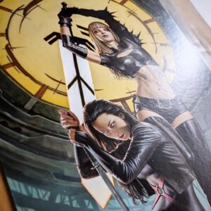 Adi Granov Instagram - Trying out some new varnish. Satin this time as a mid point between gloss and matt.

Varnish doesn't just protect the art, it also provides a unified surface as various layers and types of paint leave it uneven. But the thing I like the most is that it heightens the vibrance and contrast, almost as if doing an adjustment digitally, but in real life. Painting never feels complete until I seal and varnish it.

This is going to be a variant for X-Men 1 available from Trinity Comics and me. Keep an eye out for the proper announcement.

#magik #psylocke #kwannon #xmen #marvel #adigranov