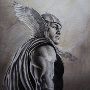 Adi Granov Instagram - At a con recently someone said my work looks like sculpture on paper. It's the best compliment anyone could  give me. I am completely obsessed with mass and volume.

WIP - Acrylic paint on watercolour board

#thor #marvel #adigranov