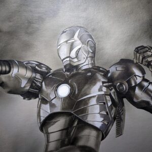 Adi Granov Instagram - Someone recently asked if I was on steroids. Yes, I use steroids to paint and AI to lift weights! GTFOH! Sorry to disappoint, it's all just pure hard work and slow progress with questionable benefits. But life is about nothing if not struggle and slow marching towards oblivion.

BTW, in this image you can see where the airbrushed base ends and paintbrush rendering takes over. I don't mask and let the airbrush overspray and then sharpen and render with a brush. I prefer that more organic and unified look to precise masking.