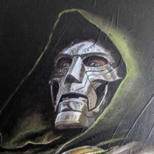 Adi Granov Instagram - That was a worthwhile experiment. First time using acrylic paint on mounted canvas. It really forces you to be looser, which wouldn't work for my more detailed work, but definitely does for portraits like this. Same technique as most of my work though, so the only difference is the surface. I'll do more when I have the time.

#drdoom #marvel #adigranov