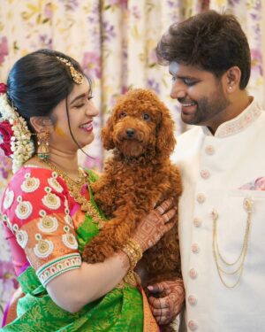 Aditi Prabhudeva Instagram - With the right person, LOVE is a BLESSING ❤️ @yashas.patla 
.
.
.
.
@rainbow_photography_official 🌷
@artistryby_priyankaharish ⚘️
@mehendistoriesbykiran 🎊