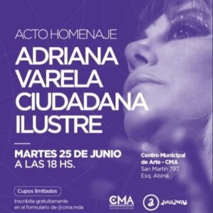 Adriana Varela Instagram - Gracias @munideavellaneda por esta inmensa distinción... ADRIANA VARELA, CIUDADANA ILUSTRE DE AVELLANEDA
El acto será el martes 25 a las 18 hs. en el CMA y para presenciarlo ya se abrió la inscripción previa.

Declarada Ciudadana Ilustre por el Honorable Concejo Deliberante de Avellaneda, la artista oriunda de la localidad de Piñeiro, será homenajeada el martes 25 de junio en el Centro Municipal de Arte, ubicado en San Martín 797.

Para presenciar el homenaje se solicita a los interesados inscribirse previamente, completando el siguiente formulario:

https://docs.google.com/forms/d/e/1FAIpQLScNpn5fjCdu4EoTktWSaFJNdvAuasq981zz17xK5rjHKo-Ahw/viewform
