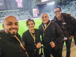 Ahmed Mourad Instagram - With @mariam.naoum @badawy @marwanhamed 
Al-Nassr Vs Inter Miami CF 
Kingdom arena, Riyadh, Saudi Arabia.