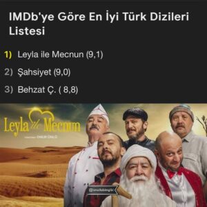 Ahmet Mümtaz Taylan Instagram - IMDb’ye göre Türk Tv tarihinin gelmiş geçmiş en iyi dizisi “Leyla ile Mecnun”

#leylailemecnun 
@aksakburak 
@mcengizbozkurt 
@atayaliko 
@enistesigelmis 
@sonantosman 
@ahmetmumtaztaylanofficial