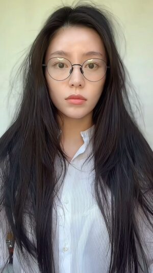 Ahn Chae-mi Instagram - Look at the camera 📸

#lookatthecamera #trend #trendingreels #glassestrend #transition #transitionreels #메이크업