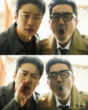 Ahn Jae-hong Instagram - 승룡선배님과 함께 @ryuseungryong_ 
⠀
@ellekorea 🧡