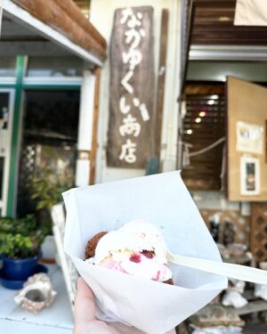 Ai Negishi Instagram - 🍩🍨🍩
.
初めて宮古島に遊びに行った時の❣️
お友達おすすめなかゆくい
人気すぎて並んでたし
ラスト1個しか残ってなくてなななんと
最後の1個をGETできました🤣💕
めちゃくちゃ美味しかった...
せっかくだからアイス乗せで映え🍨💕
.
#なかゆくい #サーターアンダギー #宮古島
#なかゆくい商店 #なかゆくいの紅芋アンダギー 
#私服 #ねぎ私服 #ねぎしふく