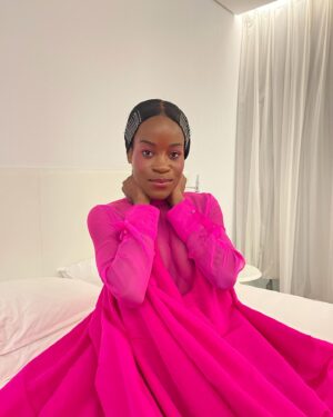 Aindrea Emelife Instagram - What's in the colour pink? When I think of pink I think of Venetian red mixed with St John's White, the lush raucous frivolity of Rococo, the eyeshadow lid of Warhol's Marilyn or neon flashes of Dan Flavin. Yesterday, pink for me only means Valentino. So excited to be invited to embrace the brands signature colour in honour of their exhibition Forever Valentino. 

Who said art historians shouldn't wear pink? 🎀 

@maisonvalentino
