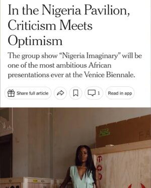 Aindrea Emelife Instagram - Over the past week, we had the opportunity to host a preview of the Nigeria Imaginary exhibition for the official presentation of the Nigeria Pavilion at this year’s Venice Biennale. We are grateful for the support we received, and for the positive feedback by press and members of the public.

“One of the most ambitious African presentations ever at the Venice Biennale.” - Siddhartha Mitter, New York Times

“Top 8 Pavilions” – NYT

“ Top 5 Pavilions” – ArtNews

We hope you get a chance to visit too. Tag us @mowaaofficial and @nigeriaimaginary when you do!

NIGERIA IMAGNARY
Nigerian Pavilion 20.4-24.11.2024. 
Palazzo Canal, 3121 Rio Tera Canal Dorsoduro, Venice
Curated by Aindrea Emelife
Commissioned by the Edo State Governor, Godwin Obaseki, on behalf of Nigeria’s Federal Ministry of Art, Culture and the Creative Economy under the leadership of Honorable Minister Barr. Hannatu Musa Musawa.
Organized by The Museum of West African Art (MOWAA)

Open Tue-Sun 11.00-19.00.