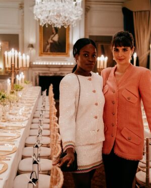 Aindrea Emelife Instagram - THREE GRACES 🕊 

What an honour to have been invited to speak at Cliveden Literature Festival.

Dressed by Chanel alongside @katy.hessel & @genevieve_gaunt (all the more special for being two girls I've known for so long!) I had the opportunity to take part in a conversation about history and the future alongside Catherine Ostler, Peter Frankopan, Ben Okri and Simon Sebag Montefiore, grounded in an unpicking of Montefiore’s latest book, The World: A Family History. The weekend was a true joy! 

@clivedenlitfest 
@chanelofficial