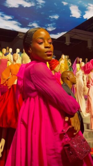 Aindrea Emelife Instagram - Academic thought sits well when draped in yards of Pierpaolo patented pink. Thank you @maisonvalentino for choosing this fashion-loving art historian to represent the culture of your brand. I’ve always had an affinity with pink, and after rejecting it for the fear of not being taken seriously, I posit that we embrace ourselves beyond reason. We can do it all - and this eyewatering pink is a reminder to embrace all manner of ourselves.