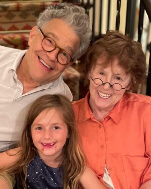 Al Franken Instagram - Franni and I celebrated granddaughter Avery’s 7th birthday in California today. Remnants of chocolate cake on one of us.