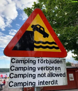 Al Pitcher Instagram - Fyfaan they laughed so much when i asked ” Is it ok to do camping here ? ” they laughed so much that they drove our bil into the vatten 🚗🚕💧💧🇸🇪 #fbf