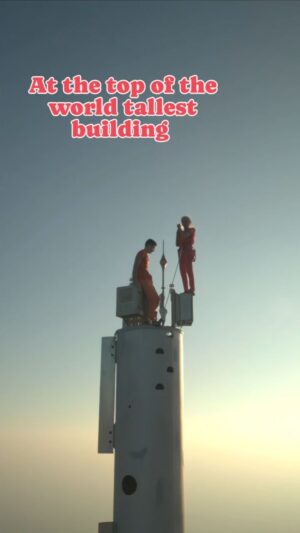 Alain Robert Instagram - At the top of the 828m Burj khalifa in Dubai  that is remaining  the tallest  building  in the world  and I have climbed  back at the age of 61  in November 2023 with my friend @alexis.landot . A building  that I had already  climbed  in 2011 . An amazing  experience  to stand up up there after 9 long hours climb . Quite a day in a life time. 
#climbing #burjkhalifadubai #challenge #adventure