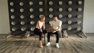 Alan Bersten Instagram - It’s always so much fun getting in the studio and dancing with @amandakloots and this one was extra special cause we recreated our first dance!!! What do you think??? Dance YES. ☺️

Thank you @redllama.media for filming this! You’re the best