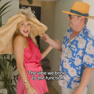Alan Carr Instagram - @noholdenback and @chattyman bring the party 🪩 #AmandaAndAlan #ItalianJob #iPlayer #Italy