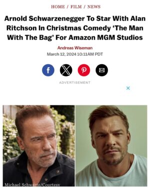 Alan Ritchson Instagram - This one’s gonna sleigh…

💪💪💪

@schwarzenegger 
@amazonstudios 
@primevideo 
@deadline