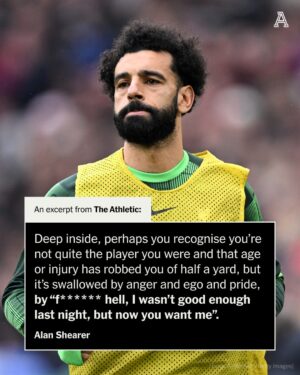 Alan Shearer Instagram - The tension between Mohamed Salah and Jurgen Klopp was obvious last weekend - @alanshearer knows exactly how the Egyptian will have felt.

#LFC