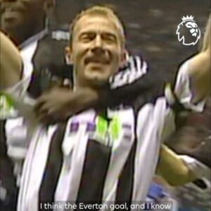 Alan Shearer Instagram - How do you pick a favourite out of 260 Premier League goals? Well, we asked Alan Shearer to do it anyway! 😅 

The record goalscorer sits down to select his best-ever strike in the latest episode of Ultimates. Watch now on our YouTube 🍿