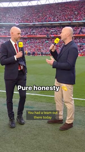 Alan Shearer Instagram - 🗣️ Great interview from Alan Shearer and Gary Lineker with Erik ten Hag.

#ErikTenHag #ManUtd #MUFC #BBCFACup #FACup #BBCFootball #Football