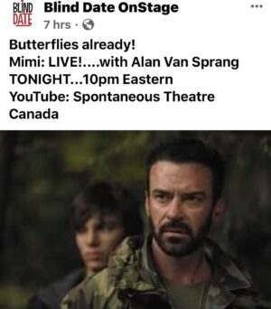 Alan van Sprang Instagram - Yes I finally get to meet Mimi, my “Blind Date” this Friday!! 10pm Eastern. https://www.youtube.com/channel/UCpJc-n4bx1XWHCqBXBbl01w
Link in bio!!
@spontaneoustheatre #blinddate #Mimi. #Valentine #Shadowhunters #KingHenrill #Reign #SirFrancisBryan #tudorstylehouse