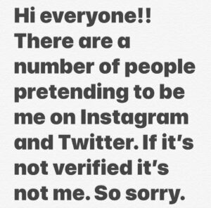 Alan van Sprang Instagram - Huge apologies, this happens all of the time now. My only two accounts are verified, one on twitter and the other here on Instagram.