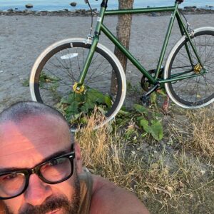 Alan van Sprang Instagram - Me and my green machine going for a scoot by the water.