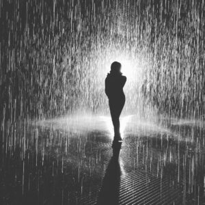 Alana Mayo Instagram - LACMA rain room. happy place. soaking wet @imeanmiri not pictured #herenergycantbereadbymotionsensor