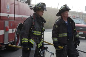 Alberto Rosende Instagram - ME and @christianstolte thought we looked cute but might delete later idk. Check out the premier tomorrow night though! #chicagofire #onechicago